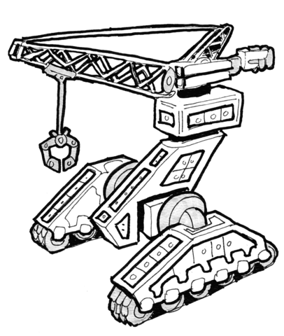 Sci Fi Robot   Construction Moon Rover Coloring Page